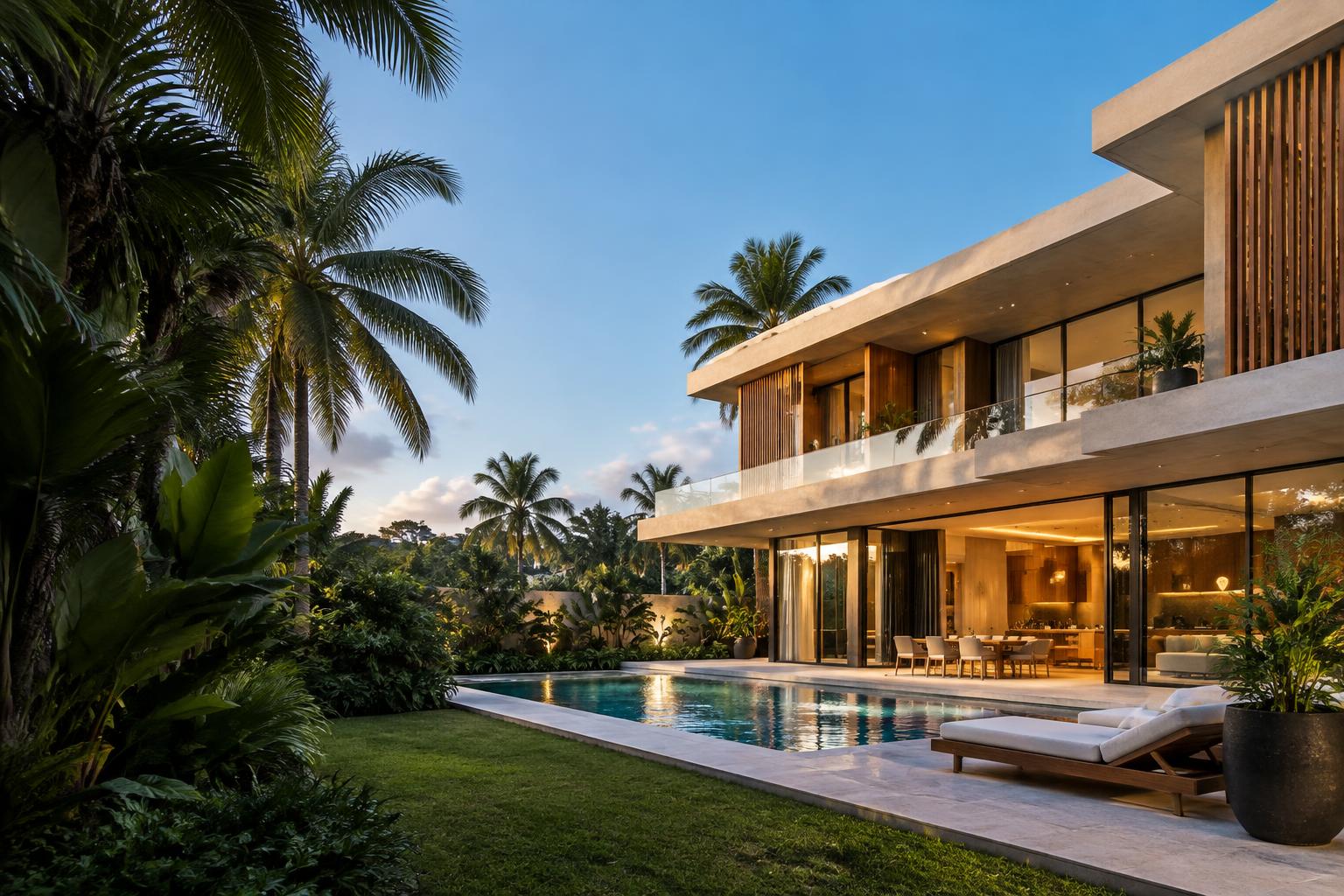 Villa contemporaine entourée de végétation tropicale — inspiration architecturale