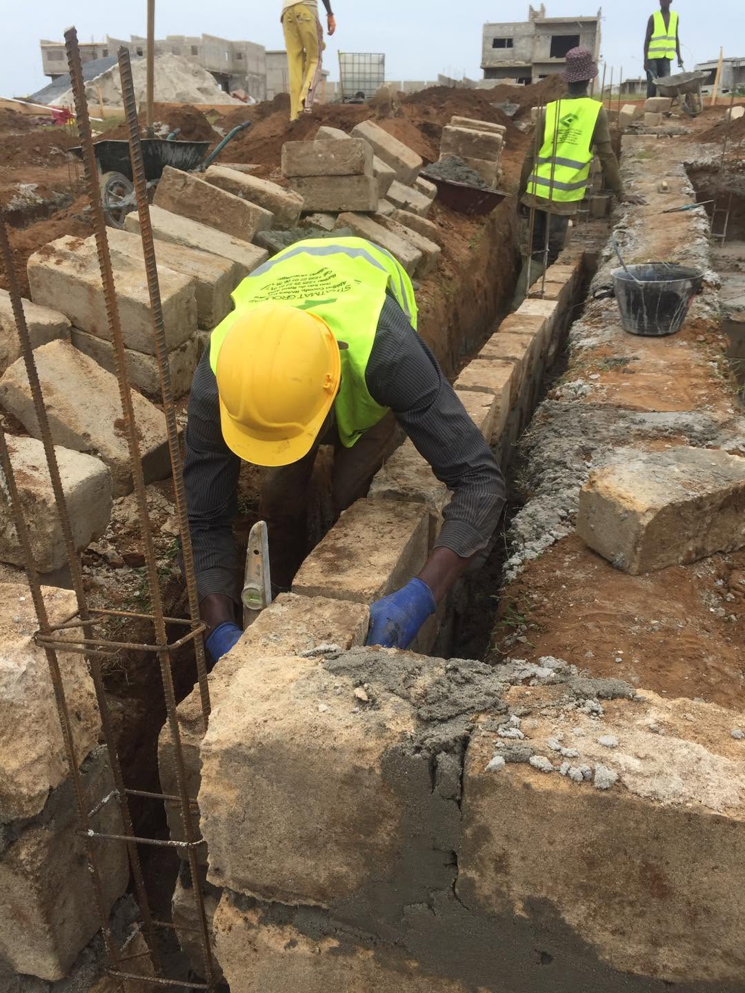 Maçonnerie et pose des blocs